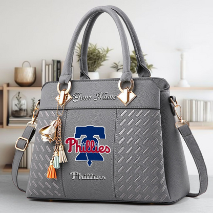 LIMITED EDITION - NEW CUSTOMIZED MLB11 PPS PHILADELPHIA PHILLIES ZIP HANDBAG MULTICOLOR