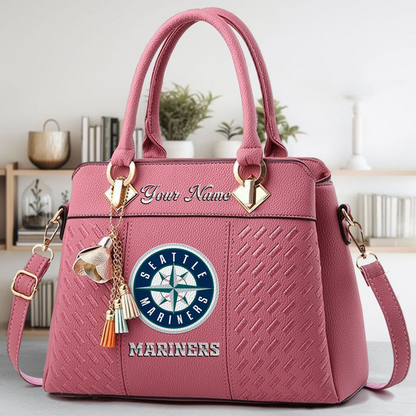 LIMITED EDITION - NEW CUSTOMIZED MLB14 SMS SEATTLE MARINERS ZIP HANDBAG MULTICOLOR