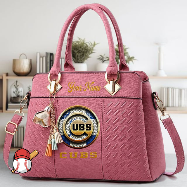 LIMITED EDITION - NEW CUSTOMIZED MLB04 CCS CHICAGO CUBS ZIP HANDBAG MULTICOLOR