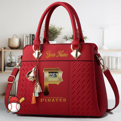 LIMITED EDITION - NEW CUSTOMIZED MLB29 PHP PITTSBURGH PIRATES ZIP HANDBAG MULTICOLOR