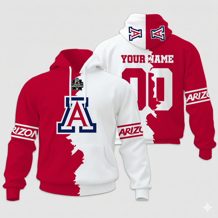 LIMITED EDITION - NEW CUSTOMIZED NCAA COLLEGE WORLD SERIES 06-ARW AR WILCATS UNISEX HOODIE & ZIP HOODIE