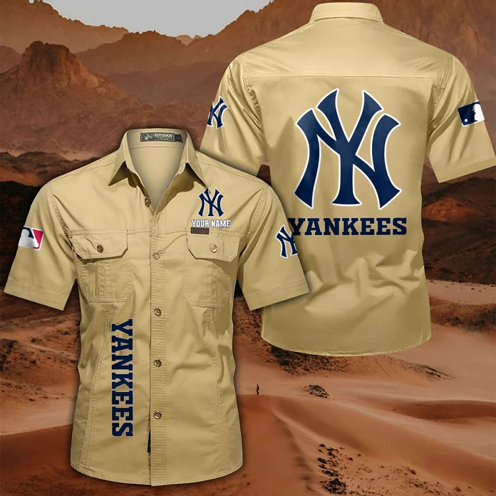 LIMITED EDITION - NEW CUSTOMIZED MLB01 NYY NEW YORK YANKEES MEN'S CARGO SHIRT