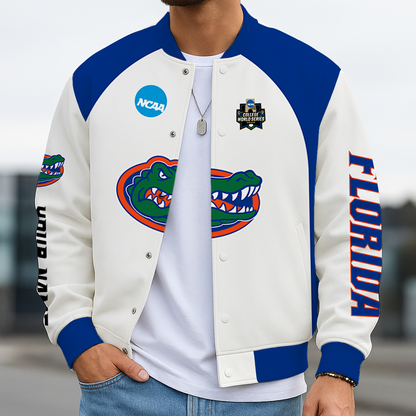 LIMITED EDITION - NEW CUSTOMIZED NCAA CWS08 FLG FLORIDA GATORS BASEBALL JACKET, SATIN VARSITY JACKET