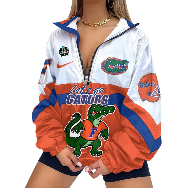 LIMITED EDITION - NEW CUSTOMIZED NCAA COLLEGE WORLD SERIES 08 FLORIDA GATORS V-NECK ZIPPER SWEATSHIRT JACKET