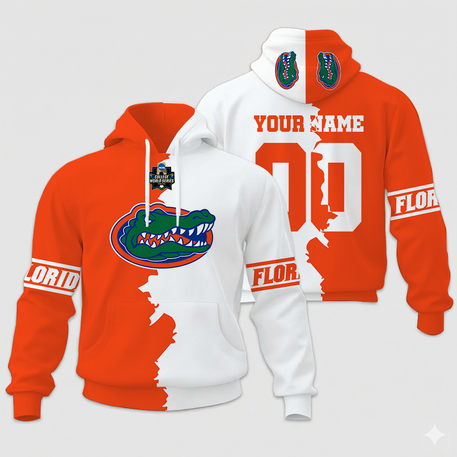 LIMITED EDITION - NEW CUSTOMIZED NCAA COLLEGE WORLD SERIES 08-FLG FL GATORS UNISEX HOODIE & ZIP HOODIE