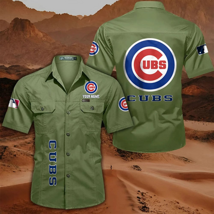 LIMITED EDITION - NEW CUSTOMIZED MLB04 CCS CHICAGO CUBS MEN'S CARGO SHIRT