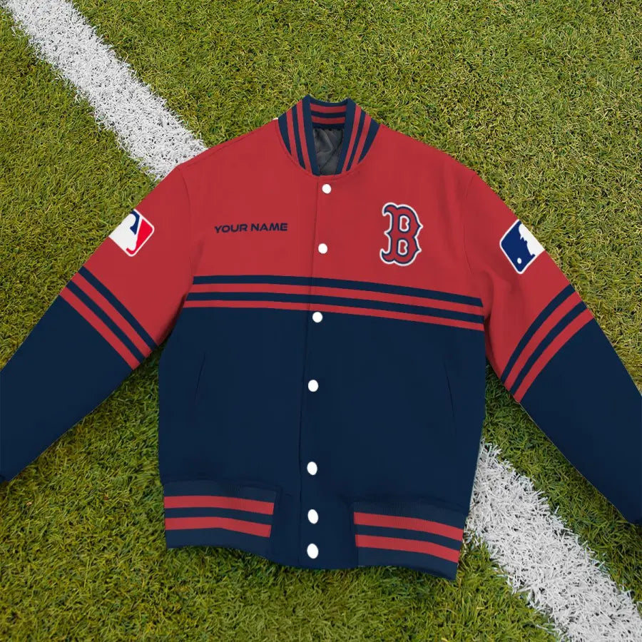 LIMITED EDITION - NEW CUSTOMIZED MLB03 BRS BOSTON RED SOX BASEBALL JACKET, SATIN VARSITY JACKET