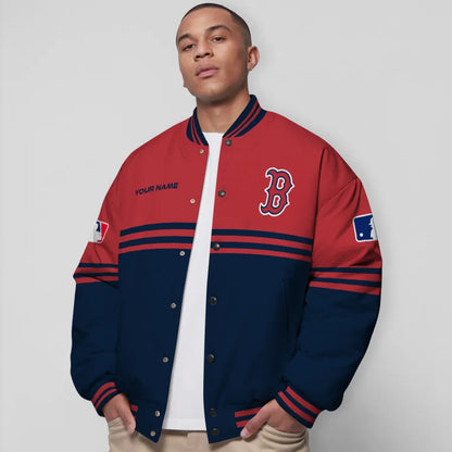LIMITED EDITION - NEW CUSTOMIZED MLB03 BRS BOSTON RED SOX BASEBALL JACKET, SATIN VARSITY JACKET