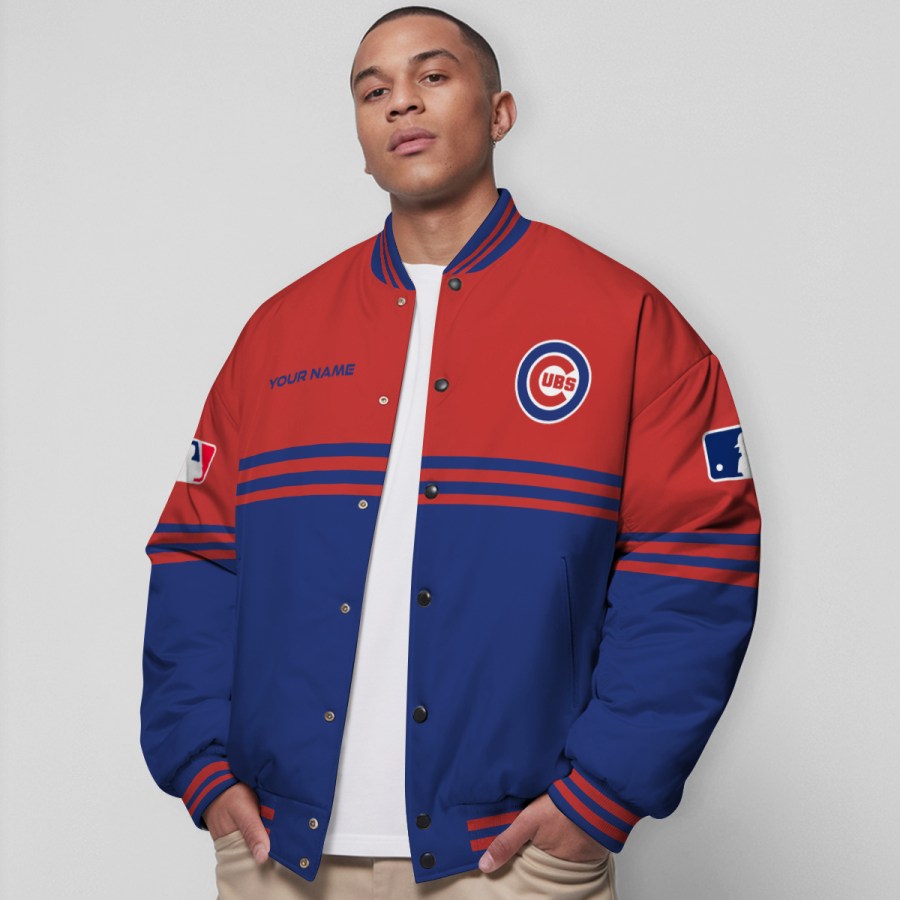LIMITED EDITION - NEW CUSTOMIZED MLB04 CCS CHICAGO CUBS BASEBALL JACKET, SATIN VARSITY JACKET