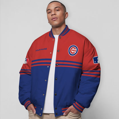 LIMITED EDITION - NEW CUSTOMIZED MLB04 CCS CHICAGO CUBS BASEBALL JACKET, SATIN VARSITY JACKET