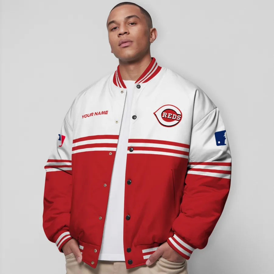 LIMITED EDITION - NEW CUSTOMIZED MLB05 CRS CINCINNATI REDS BASEBALL JACKET, SATIN VARSITY JACKET
