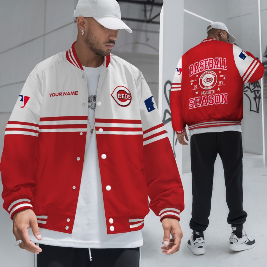 LIMITED EDITION - NEW CUSTOMIZED MLB05 CRS CINCINNATI REDS BASEBALL JACKET, SATIN VARSITY JACKET