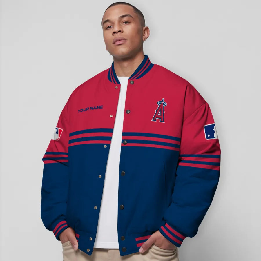 LIMITED EDITION - NEW CUSTOMIZED MLB27 LAA LOS ANGELES ANGELS BASEBALL JACKET, SATIN VARSITY JACKET