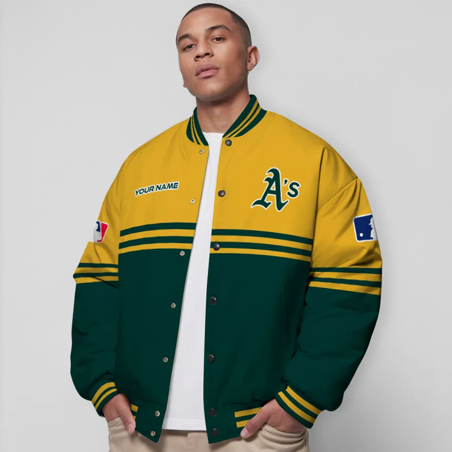 LIMITED EDITION - NEW CUSTOMIZED MLB23 OAS OAKLAND ATHLETICS BASEBALL JACKET, SATIN VARSITY JACKET