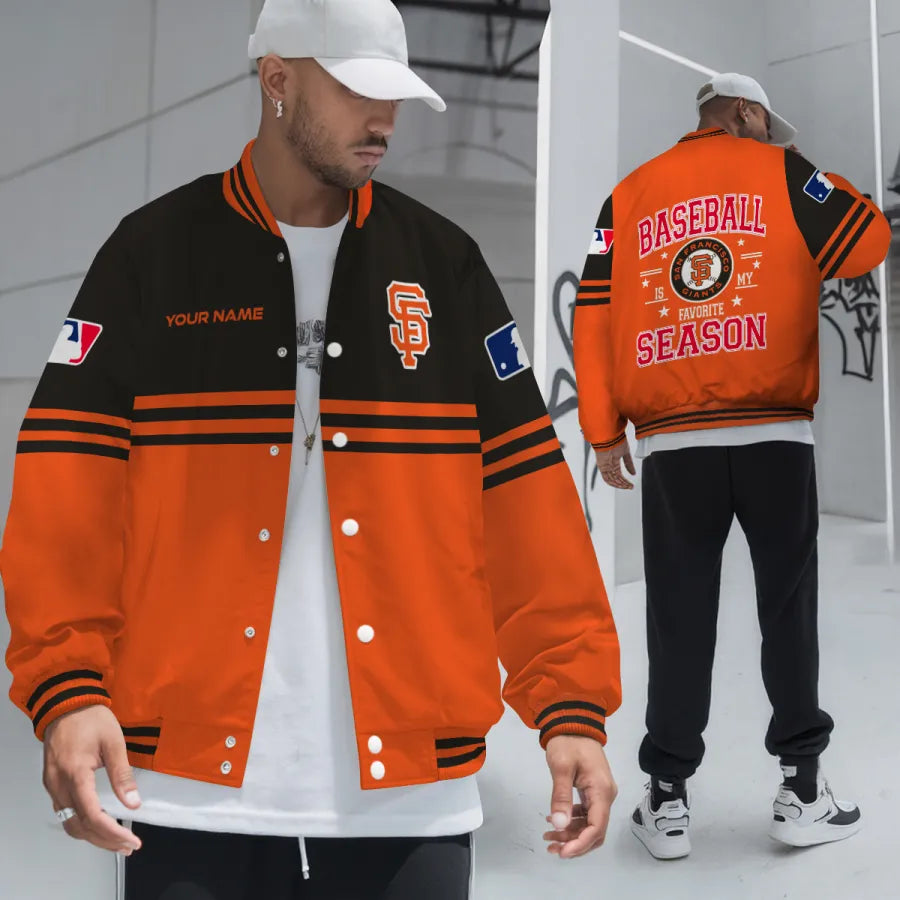 LIMITED EDITION - NEW CUSTOMIZED MLB06 SFG SAN FRANCISCO GIANTS BASEBALL JACKET, SATIN VARSITY JACKET