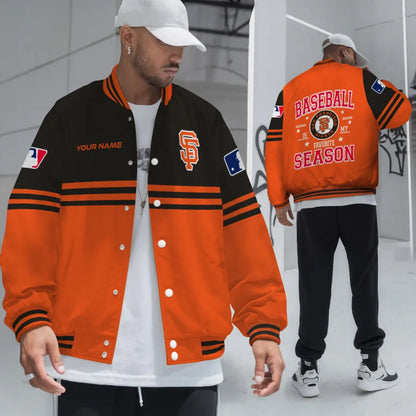 LIMITED EDITION - NEW CUSTOMIZED MLB06 SFG SAN FRANCISCO GIANTS BASEBALL JACKET, SATIN VARSITY JACKET