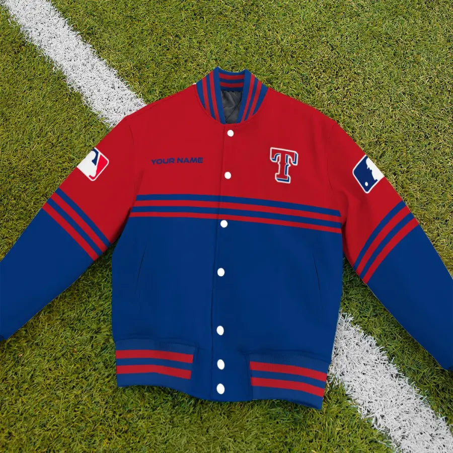 LIMITED EDITION - NEW CUSTOMIZED MLB08 TRS TEXAS RANGERS BASEBALL JACKET, SATIN VARSITY JACKET