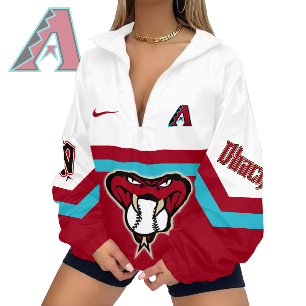 LIMITED EDITION - NEW CUSTOMIZED MLB07 ADS ARIZONA DIAMONDBACKS V-NECK ZIPPER JACKET