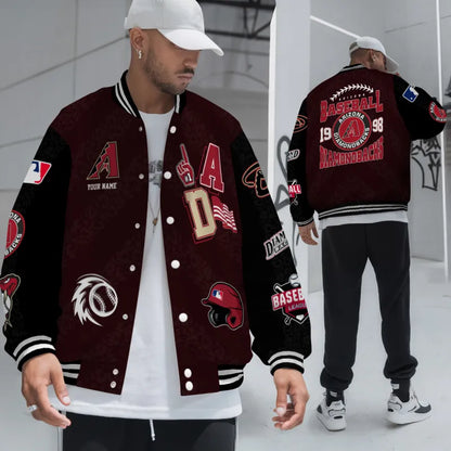 LIMITED EDITION - NEW CUSTOMIZED MLB07 ADS ARIZONA DIAMONDBACKS SATIN VARSITY & BASEBALL JACKETS