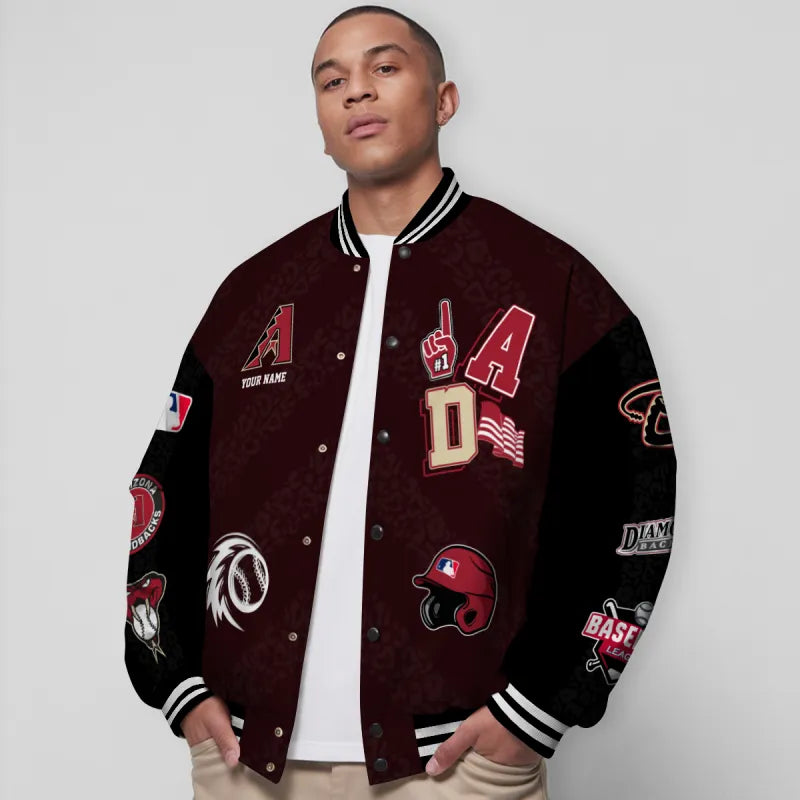 LIMITED EDITION - NEW CUSTOMIZED MLB07 ADS ARIZONA DIAMONDBACKS SATIN VARSITY & BASEBALL JACKETS