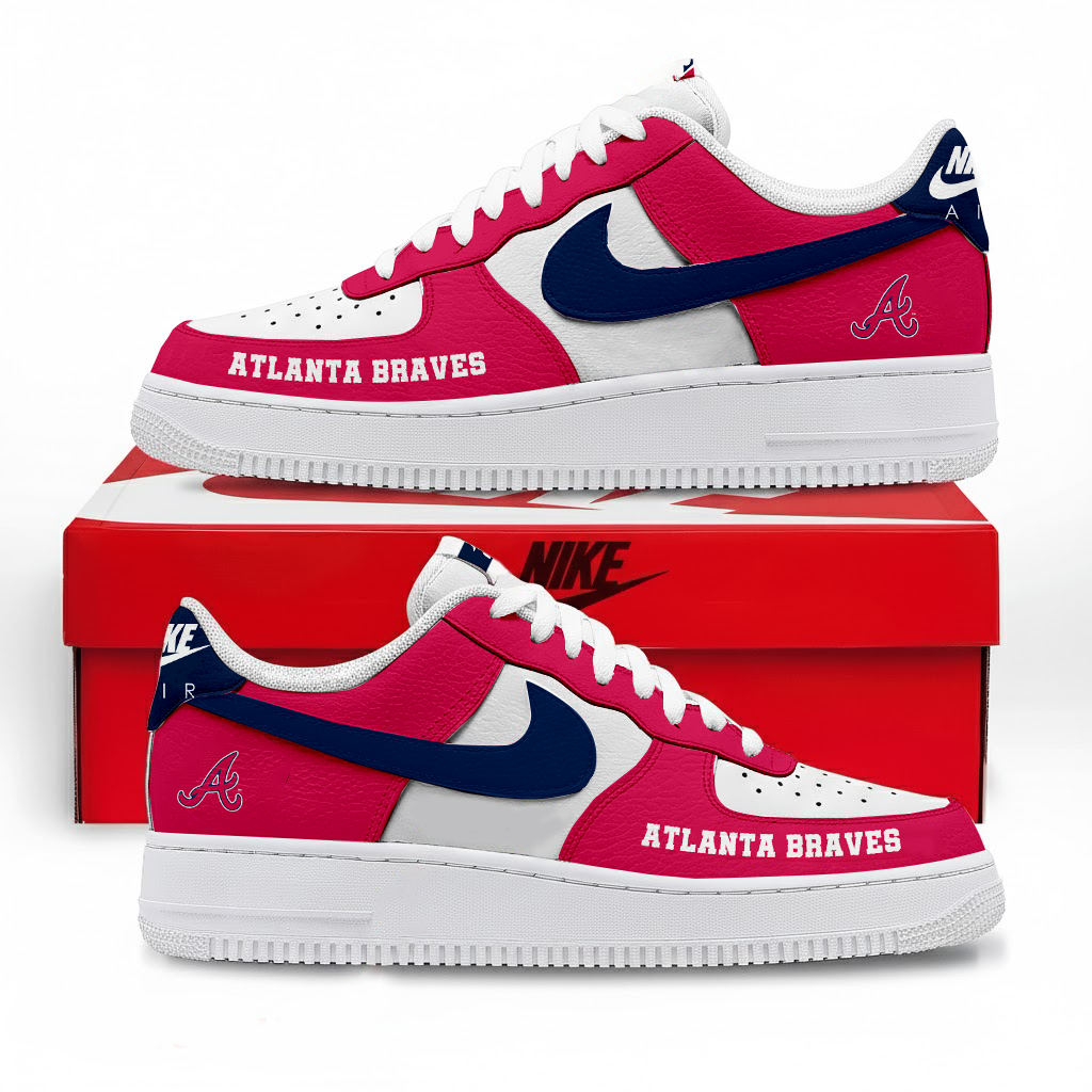 LIMITED EDITION - NEW CUSTOMIZED MLB09 ABS ATLANTA BRAVES AF1 SNEAKERS