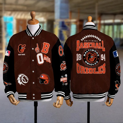 LIMITED EDITION - NEW CUSTOMIZED MLB25 BOS BALTIMORE ORIOLES SATIN VARSITY & BASEBALL JACKETS