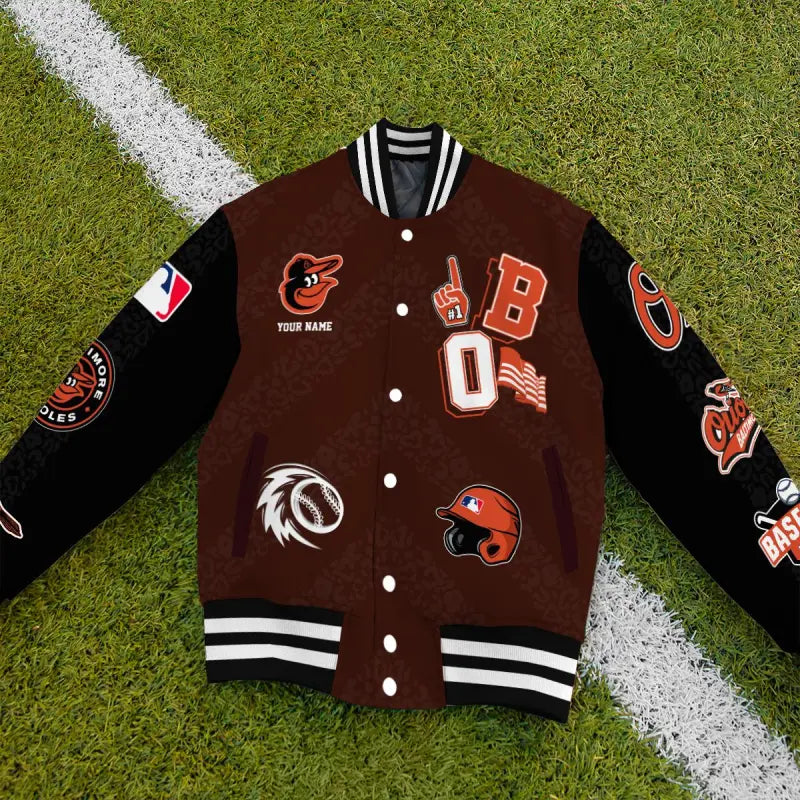 LIMITED EDITION - NEW CUSTOMIZED MLB25 BOS BALTIMORE ORIOLES SATIN VARSITY & BASEBALL JACKETS