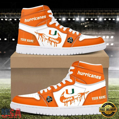 LIMITED EDITION - NEW CUSTOMIZED NCAA COLLEGE WORLD SERIES 04 MIAMI HURRICANES AIR JORDAN SHOES