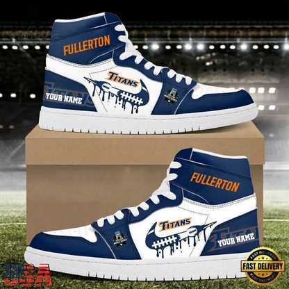 LIMITED EDITION - NEW CUSTOMIZED NCAA COLLEGE WORLD SERIES 16 CAL STATE FULLERTON TITANS AIR JORDAN SHOES