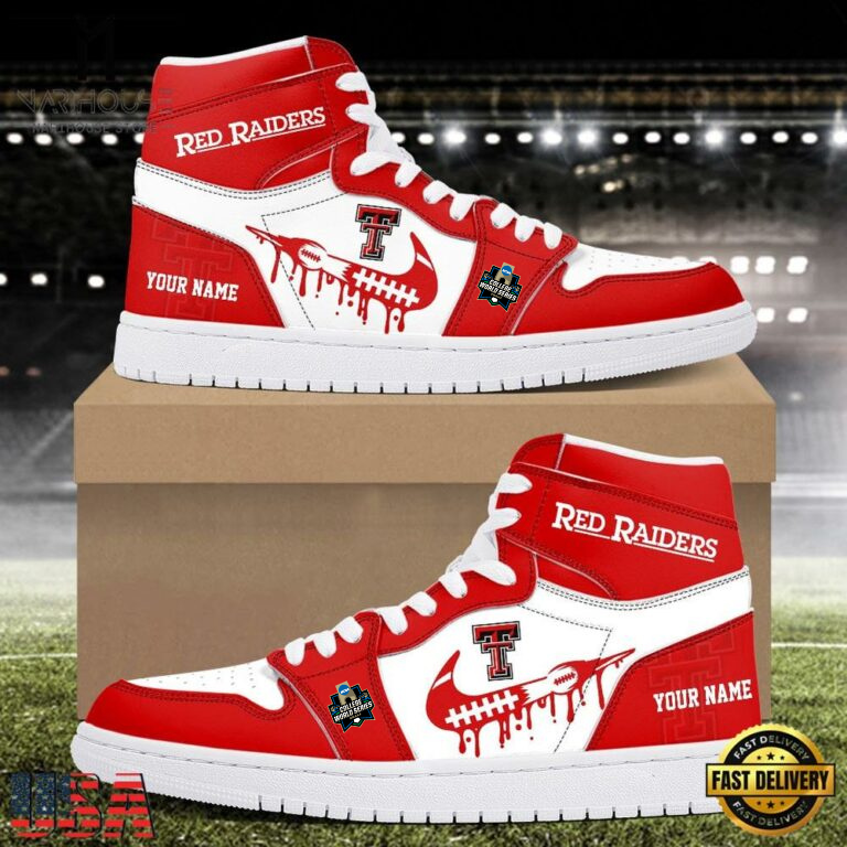 LIMITED EDITION - NEW CUSTOMIZED NCAA COLLEGE WORLD SERIES 20 TEXAS TECH RED RAIDERS AIR JORDAN SHOES