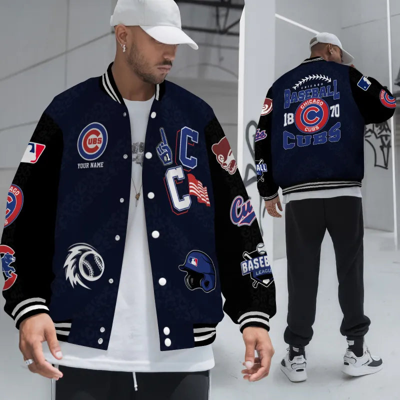 LIMITED EDITION - NEW CUSTOMIZED MLB04 CCS CHICAGO CUBS SATIN VARSITY & BASEBALL JACKETS