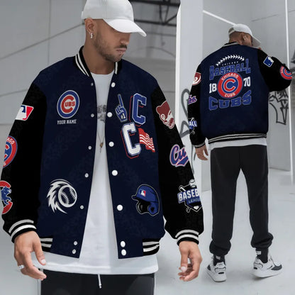 LIMITED EDITION - NEW CUSTOMIZED MLB04 CCS CHICAGO CUBS SATIN VARSITY & BASEBALL JACKETS