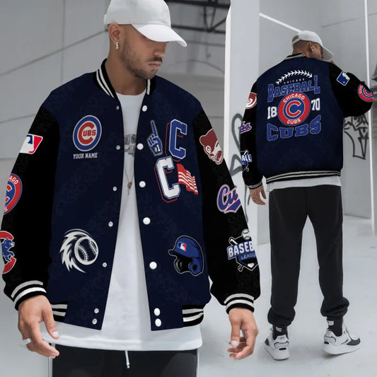 LIMITED EDITION - NEW CUSTOMIZED MLB04 CCS CHICAGO CUBS SATIN VARSITY & BASEBALL JACKETS