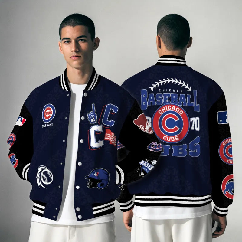 LIMITED EDITION - NEW CUSTOMIZED MLB04 CCS CHICAGO CUBS SATIN VARSITY & BASEBALL JACKETS