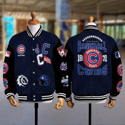 LIMITED EDITION - NEW CUSTOMIZED MLB04 CCS CHICAGO CUBS SATIN VARSITY & BASEBALL JACKETS