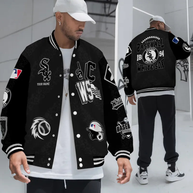 LIMITED EDITION - NEW CUSTOMIZED MLB26 CWS CHICAGO WHITE SOX SATIN VARSITY & BASEBALL JACKETS