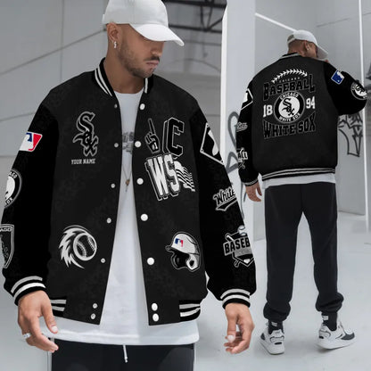 LIMITED EDITION - NEW CUSTOMIZED MLB26 CWS CHICAGO WHITE SOX SATIN VARSITY & BASEBALL JACKETS