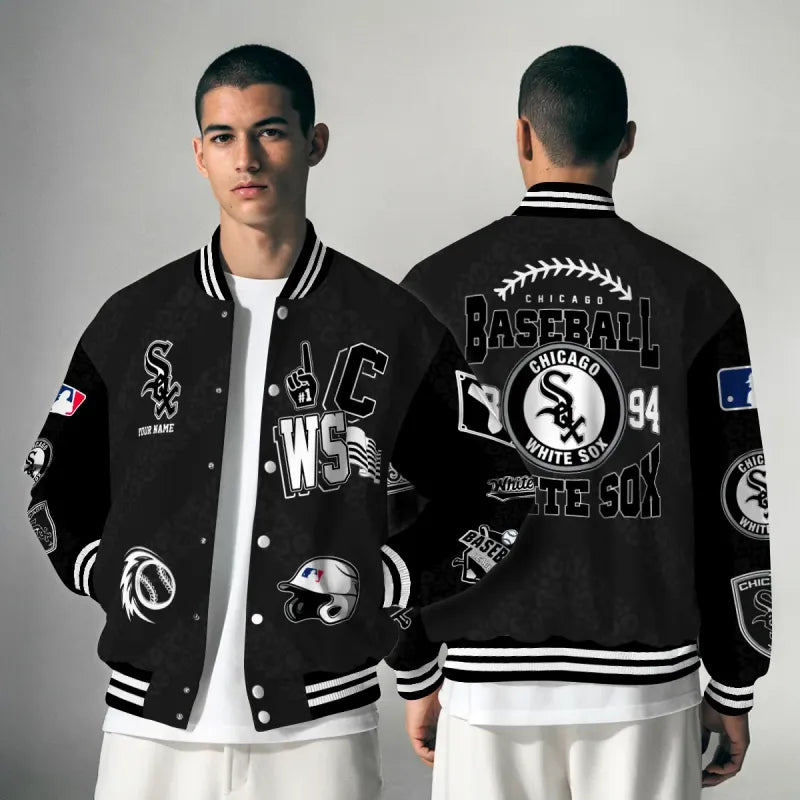 LIMITED EDITION - NEW CUSTOMIZED MLB26 CWS CHICAGO WHITE SOX SATIN VARSITY & BASEBALL JACKETS