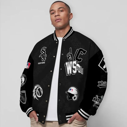 LIMITED EDITION - NEW CUSTOMIZED MLB26 CWS CHICAGO WHITE SOX SATIN VARSITY & BASEBALL JACKETS