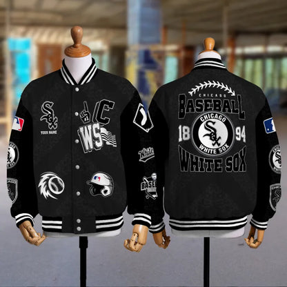LIMITED EDITION - NEW CUSTOMIZED MLB26 CWS CHICAGO WHITE SOX SATIN VARSITY & BASEBALL JACKETS