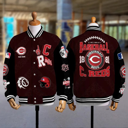 LIMITED EDITION - NEW CUSTOMIZED MLB05 CRS CINCINNATI REDS SATIN VARSITY & BASEBALL JACKETS