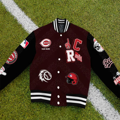 LIMITED EDITION - NEW CUSTOMIZED MLB05 CRS CINCINNATI REDS SATIN VARSITY & BASEBALL JACKETS