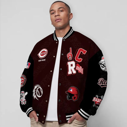 LIMITED EDITION - NEW CUSTOMIZED MLB05 CRS CINCINNATI REDS SATIN VARSITY & BASEBALL JACKETS