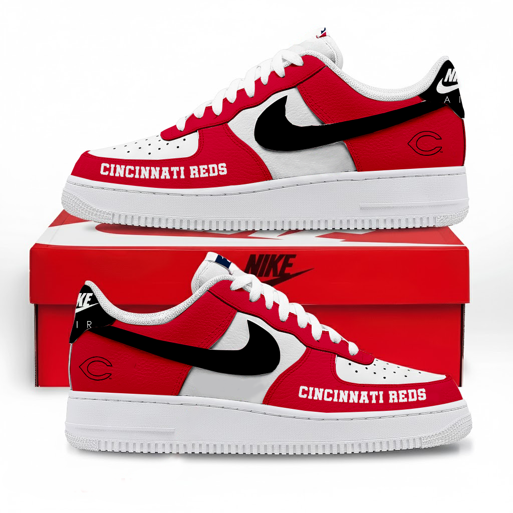 LIMITED EDITION - NEW CUSTOMIZED MLB05 CRS CINCINNATI REDS AF1 SNEAKERS