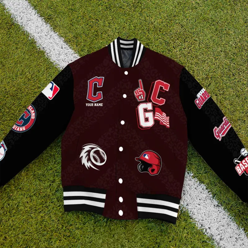 LIMITED EDITION - NEW CUSTOMIZED MLB13 CGS CLEVELAND GUARDIANS SATIN VARSITY & BASEBALL JACKETS
