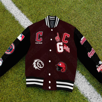 LIMITED EDITION - NEW CUSTOMIZED MLB13 CGS CLEVELAND GUARDIANS SATIN VARSITY & BASEBALL JACKETS