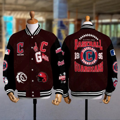 LIMITED EDITION - NEW CUSTOMIZED MLB13 CGS CLEVELAND GUARDIANS SATIN VARSITY & BASEBALL JACKETS