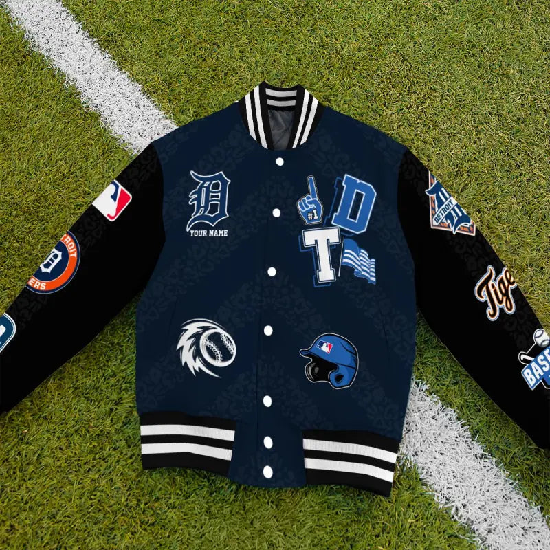 LIMITED EDITION - NEW CUSTOMIZED MLB16 DTS DETROIT TIGERS SATIN VARSITY & BASEBALL JACKETS