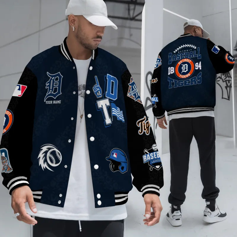LIMITED EDITION - NEW CUSTOMIZED MLB16 DTS DETROIT TIGERS SATIN VARSITY & BASEBALL JACKETS