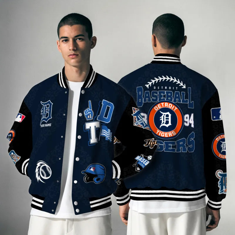 LIMITED EDITION - NEW CUSTOMIZED MLB16 DTS DETROIT TIGERS SATIN VARSITY & BASEBALL JACKETS